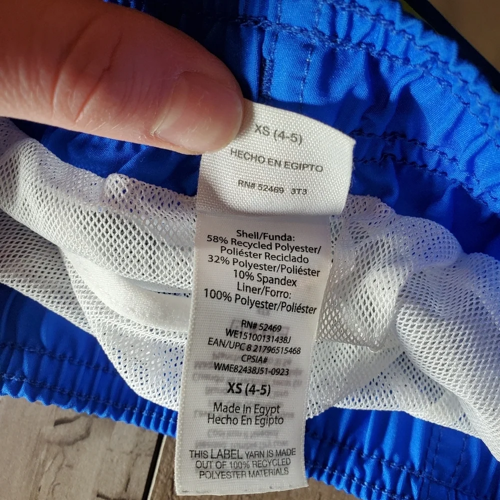 Wonder Nation Boys Swim Trunks with UPF 50+ Size XS (4-5) NWOT Blue Sharks